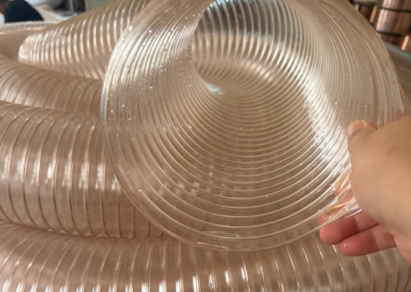 Transparent PU Strip Steel Ribbon Corrugated Pipe